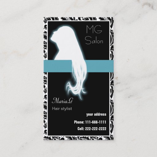 Customizable Aqua Salon businesscards and appointment Business Card Template