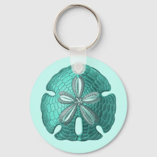 Aqua Sand Dollar Keychain