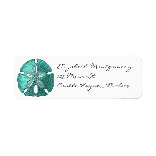 Aqua Sand Dollar Labels (Front)