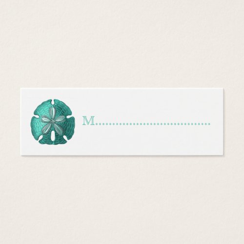 Aqua Sand Dollar Reception Table Seating Cards Business Cards