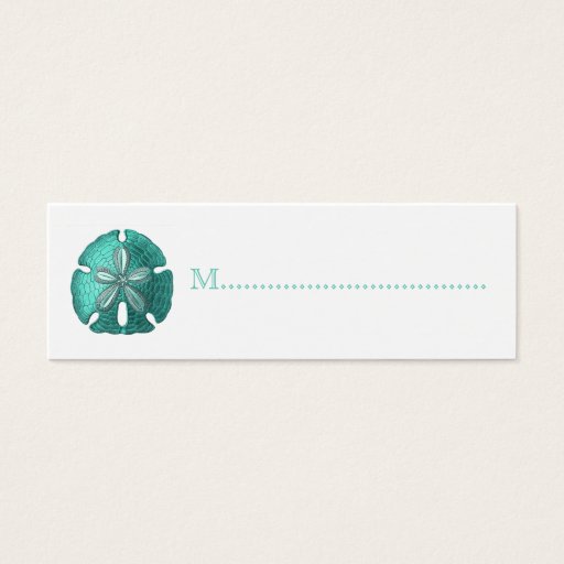 Customizable Aqua Sand Dollar Reception Table Seating Cards Business Cards
