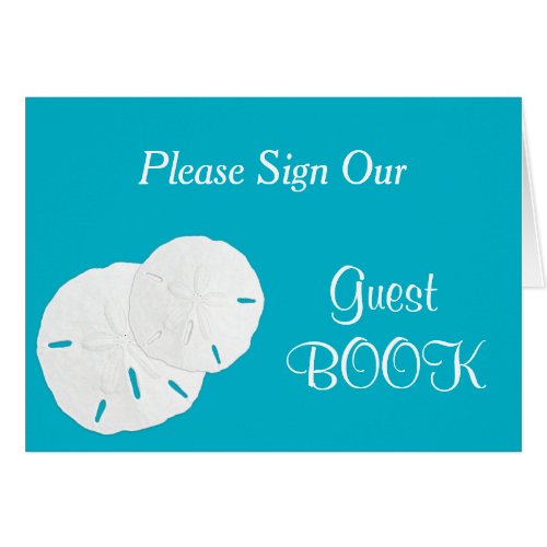 Aqua Sand Dollars Wedding Guest Book Sign