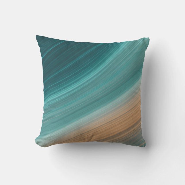 Aqua Sand Flow Throw Pillow (Front)