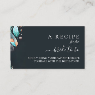 Aqua Sand Work Stacked Sea Glass Bridal Shower Enclosure Card