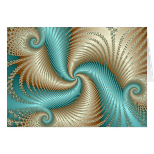 Aqua Satin - Fractal Cards (Front Horizontal)