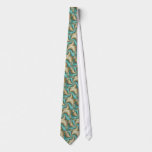 Aqua Satin - Fractal Neck Tie