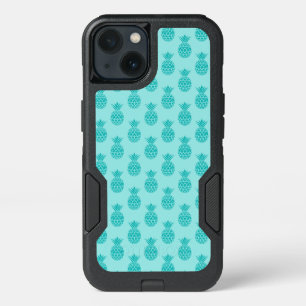 Aqua Sea Foam Blue Pineapple Pattern iPhone 13 Case
