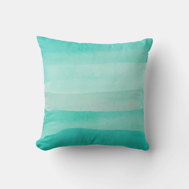 Aqua Sea Green Paint Test Outdoor Pillow (Front)