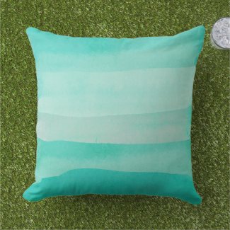 Aqua Sea Green Paint Test Outdoor Pillow