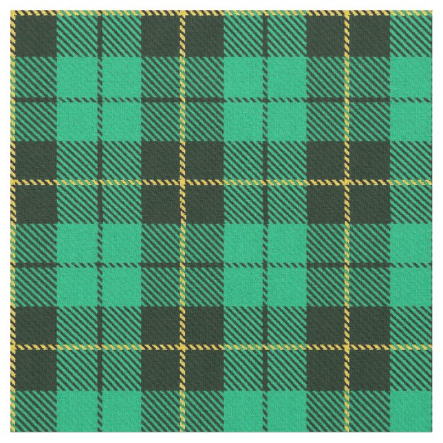 Aqua/Sea green plaid yellow/black stripe Fabric (Close Up)