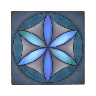 Aqua “Seed of Life” Metal Print