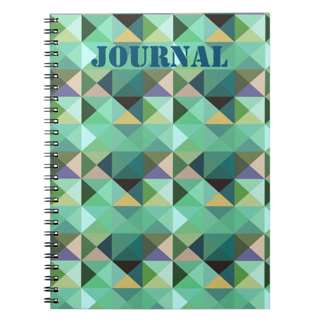 Aqua Shaped Geo Style Journal Notebook (Front)