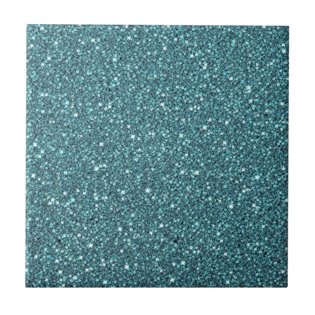 Aqua Shimmer Ceramic Tile (Front)
