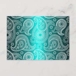 Aqua Shimmer Lace India Wedding Invitation RSVP