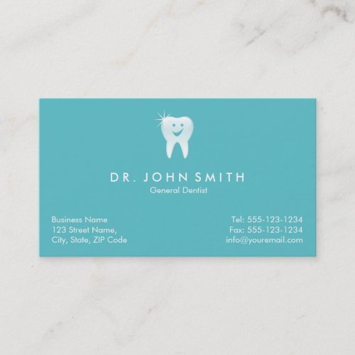Aqua Shiny Smiling Tooth Dental Appointment