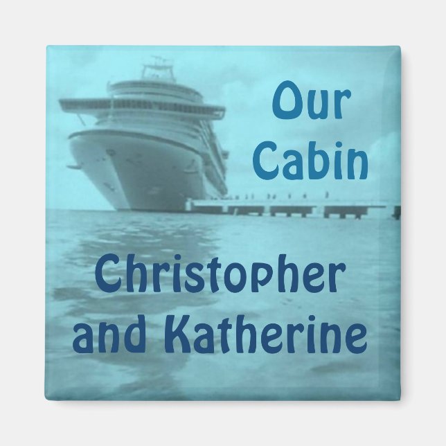 Aqua Ship Stateroom Small Door Marker Magnet (Front)