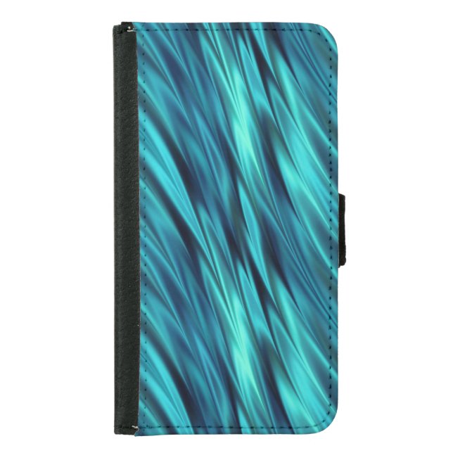 Aqua silky waves samsung galaxy wallet case (Front)