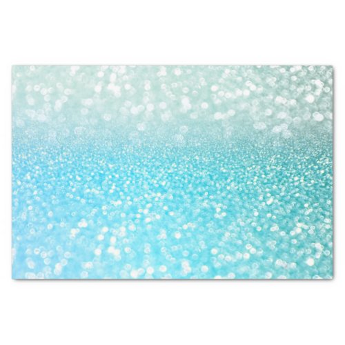 Aqua Silver Beach Blue Summer Glitter Gradient Tissue Paper