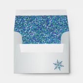 Aqua, Silver, Blue Snowflake A2 for RSVP Card Envelope (Back (Bottom))
