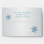 Aqua, Silver, Blue Snowflake A7 Return Address Envelope (Back (Top Flap))