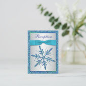 Aqua, Silver, Blue Snowflake Enclosure Card (Standing Front)