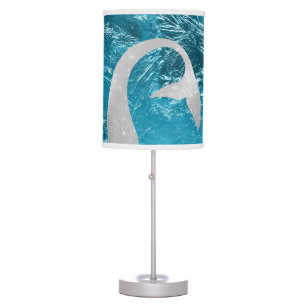 Aqua Silver Mermaid Table Lamp