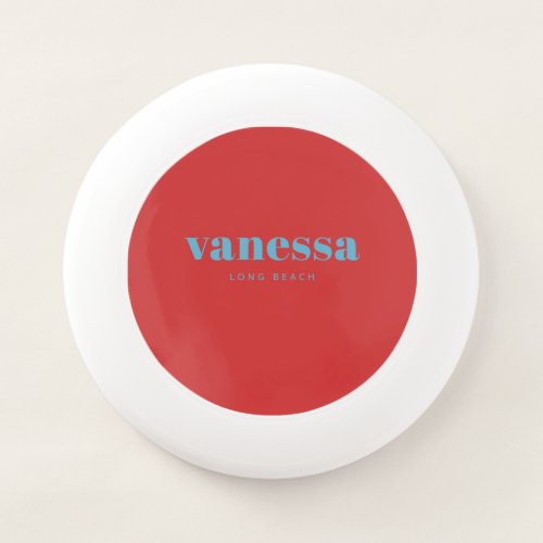Aqua Sky Reverse Minimal Modern Classic Name Wham-O Frisbee