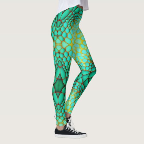 Aqua Snake Skin Leggings