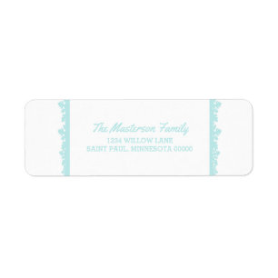 Aqua Snowflake Frame Holiday Label