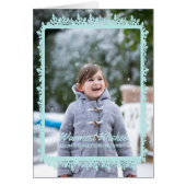 Aqua Snowflake Frame Holiday Photo (Front)