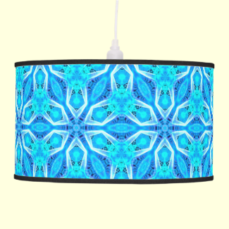 Aqua Snowflakes Abstract Spinning in Winter Hanging Pendant Lamps