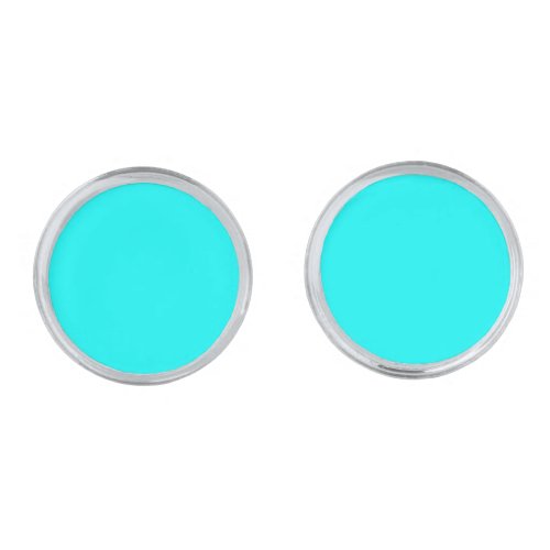 Aqua solid color cufflinks