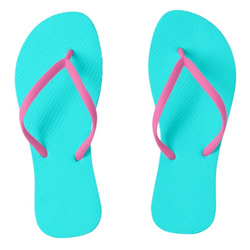 Aqua solid color flip flops