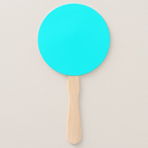 Aqua solid color hand fan