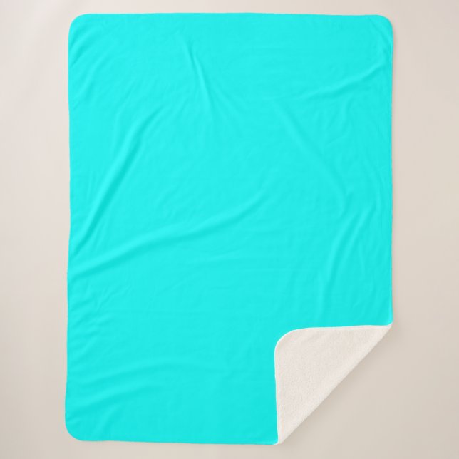 Aqua (solid color) sherpa blanket (Front)