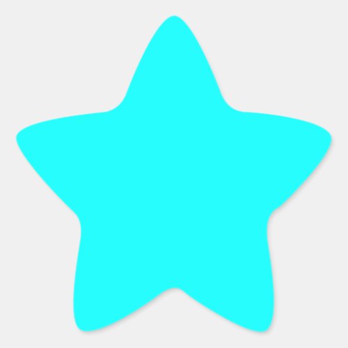 Aqua solid color star sticker