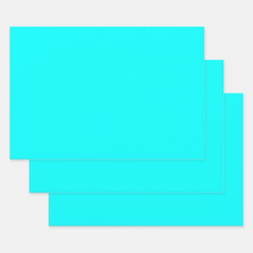 Aqua solid color wrapping paper sheets