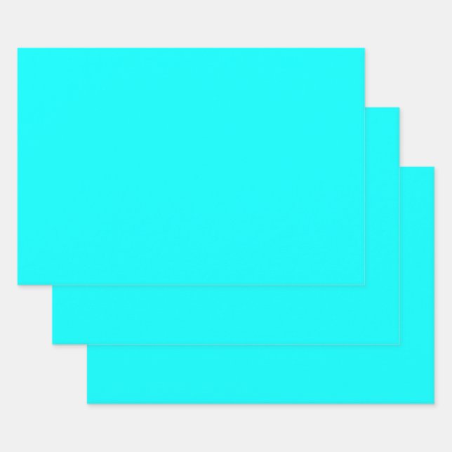 Aqua (solid color) wrapping paper sheets (Set)