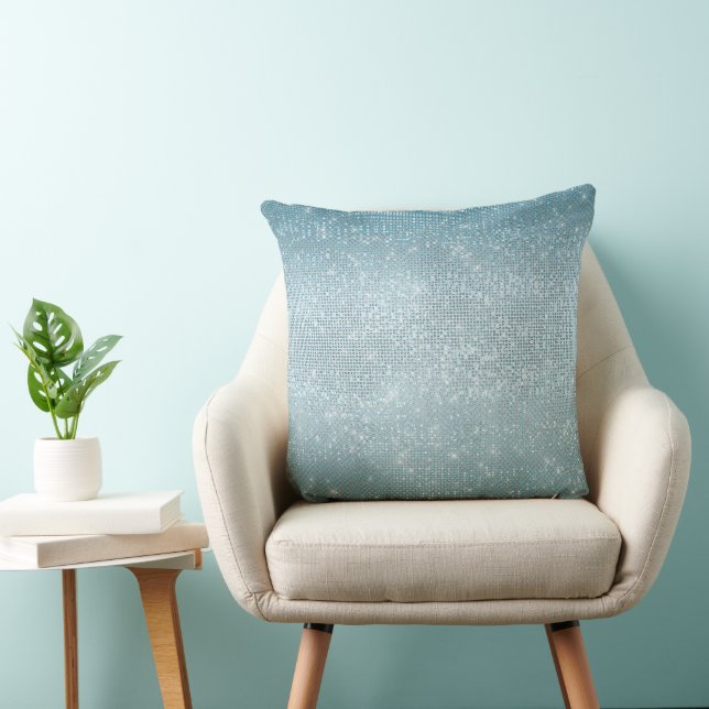 Aqua Sparkle Throw Pillow (Chair)