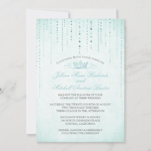 Sparkles &amp; Crown Fairytale Wedding Invitation