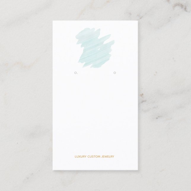Aqua Splash Logo Earring Display Business Card (Front)