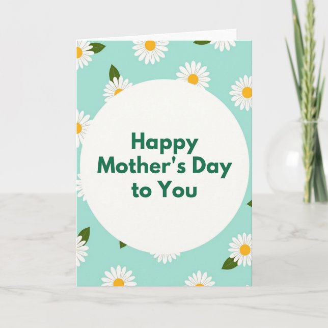 Aqua Spring Mothers Day Card (Front)