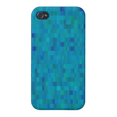 Aqua Squares Modern Pattern Iphone 4/4s Cover