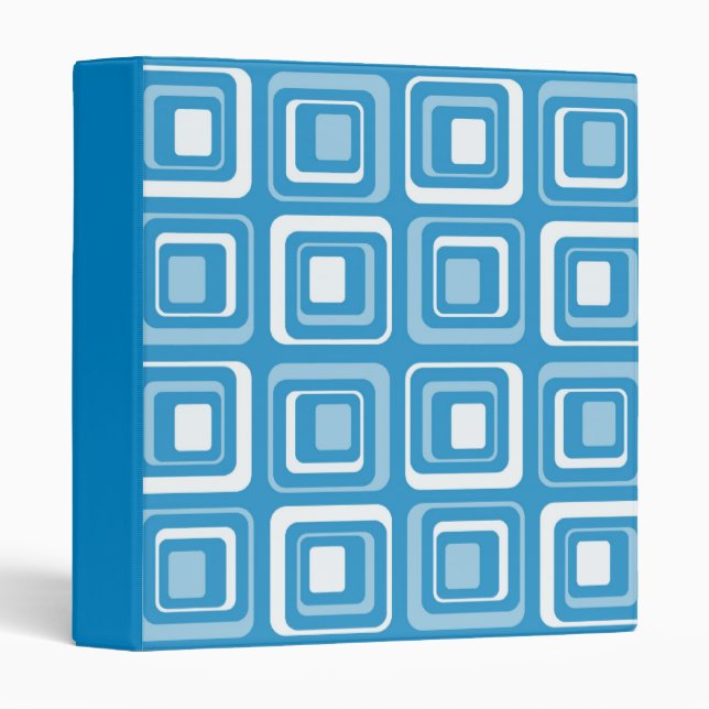 Aqua Squares Retro Binder (Front/Spine)