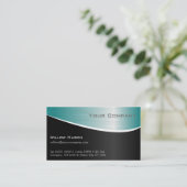 Aqua Stainless Steel, Professional Business Card (Standing Front)