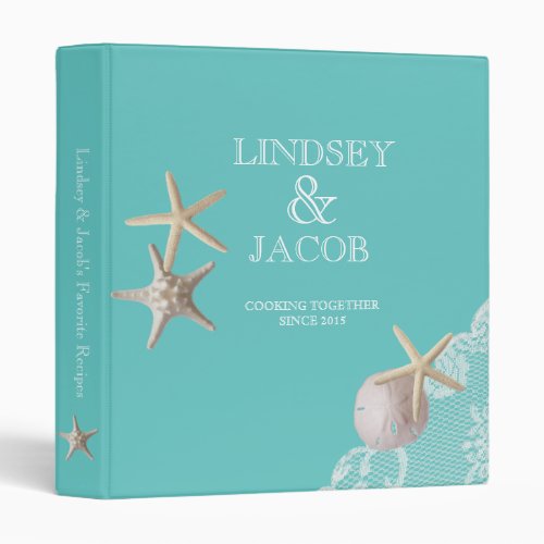 Aqua Starfish Beach Recipes Binder