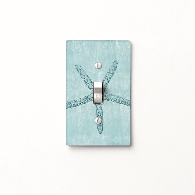 Aqua Starfish Light Switch Cover (In Situ)