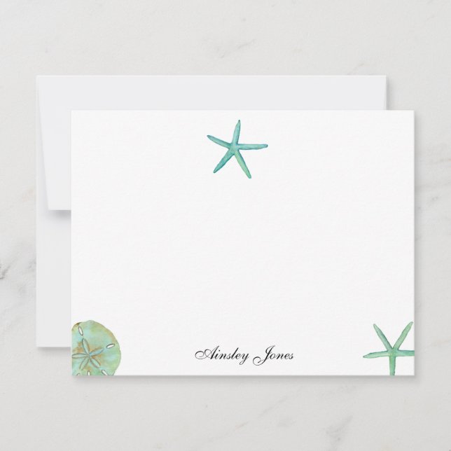 Aqua Starfish watercolor Illustration Notes (Front)