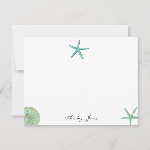 Aqua Starfish watercolor Illustration Notes