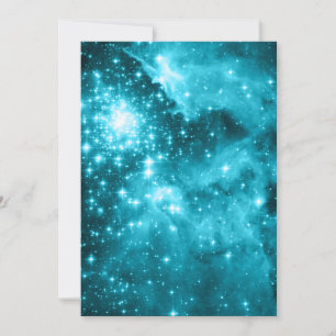 Aqua Stars Celestial Blank Invitation